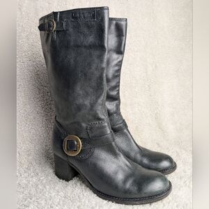 Caterpillar Women's Black Leather Boots Model Jessie Size 8 Y2k Made In Brazil